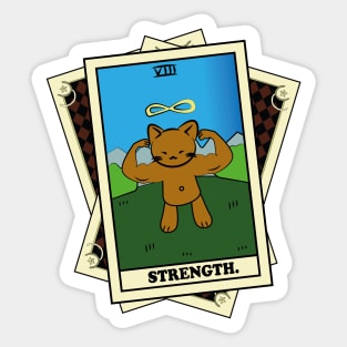 TAROT CARDS DECK | STRENGTH. | FORTUNE CAT Sticker